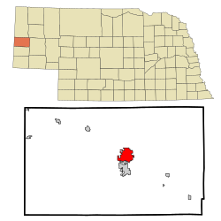 Scotts Bluff County Nebraska Incorporated and Unincorporated areas Scottsbluff Highlighted